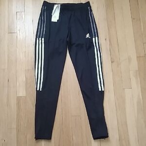 Adidas Black Joggers with White Stripes